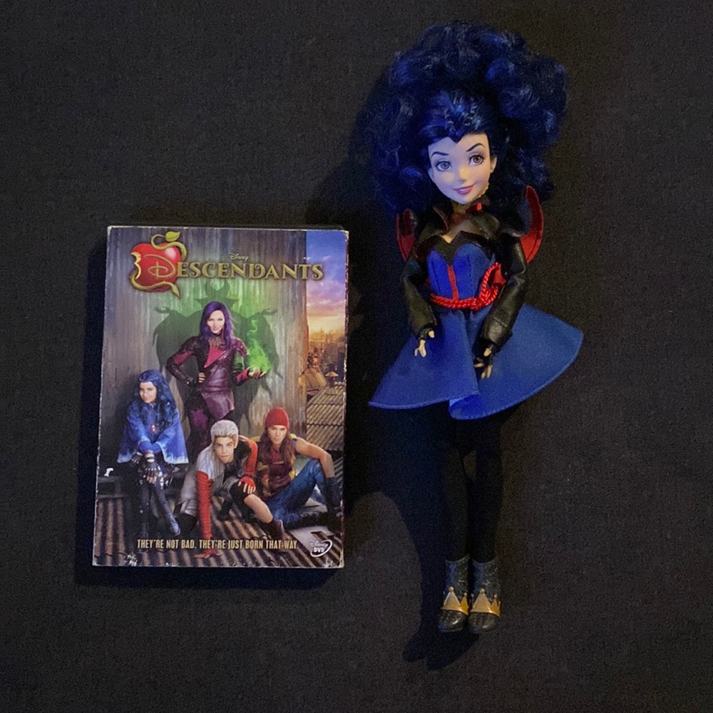Disney Descendants DVD and doll as shown